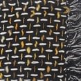 thumbnail image 5 of HomeRoots 516602 0.2 x 50 x 60 in. Black & Gold Woven Cotton Geometric Throw Blanket, 5 of 5