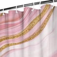 thumbnail image 3 of Pink Marble Gold Line Pattern Shower Curtain 36"x72" ,Bathroom Decorative Shower Curtains Set with 12 Hooks,Modern Waterproof Washable Shower Curtain, 3 of 6