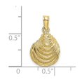 thumbnail image 3 of Auriga 10k Yellow Gold Clam Shell Charm for Women (L-12.4 mm, W-10.8 mm), 3 of 6