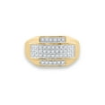 thumbnail image 2 of FB Jewels 10kt Yellow Gold Mens Round Diamond Rectangle Cluster Ring 1/3 Cttw, 2 of 2