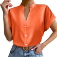 thumbnail image 1 of Hauts d'Entraînement à Manches Courtes Col en V pour Femmes, T-Shirts Athlétiques Décontractés, 1 of 6