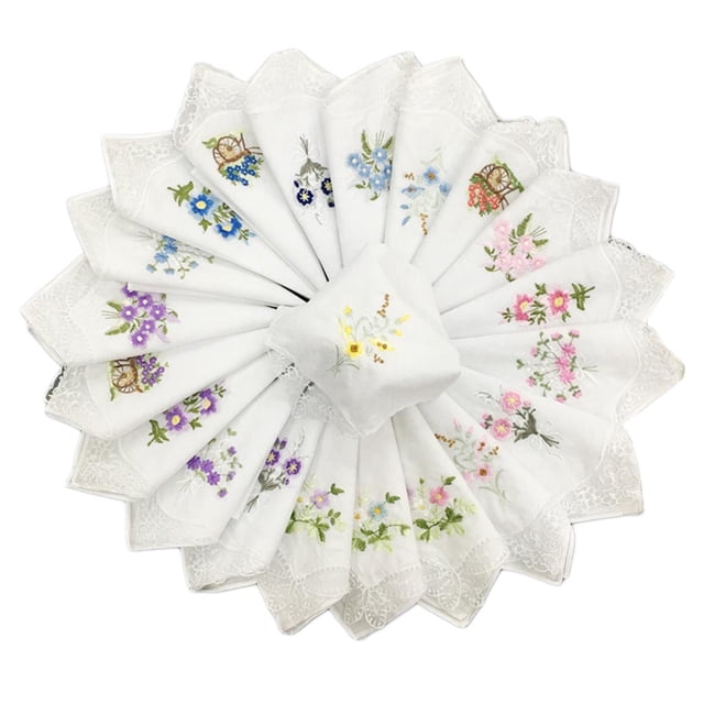 Pañuelos de algodón jinwen para mujer 12 piezas
