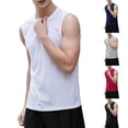 thumbnail image 2 of Athletic Tank Tops For Men Quick Dry Summer Mesh Tank Top Sleeveless Workout Shirts Breathable Athletic Undershirt Lightweight Gym Workout Base Layer Vest L Black, 2 of 4