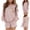 Pink, variant on YWDJ 2 Piece Outfits for Women Dressy Pants Sets Leopard Sequins Pocket Long Sleeve Pajama Set Lounge Top Short Sleepwear Pink S