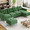 Velvet Green, variant on 110" Convertible Sectional Sofa Couch,L-Shape w/Chaise Sleeper Sofa with Movable Ottoman for Living Room, Apartment, Yellow