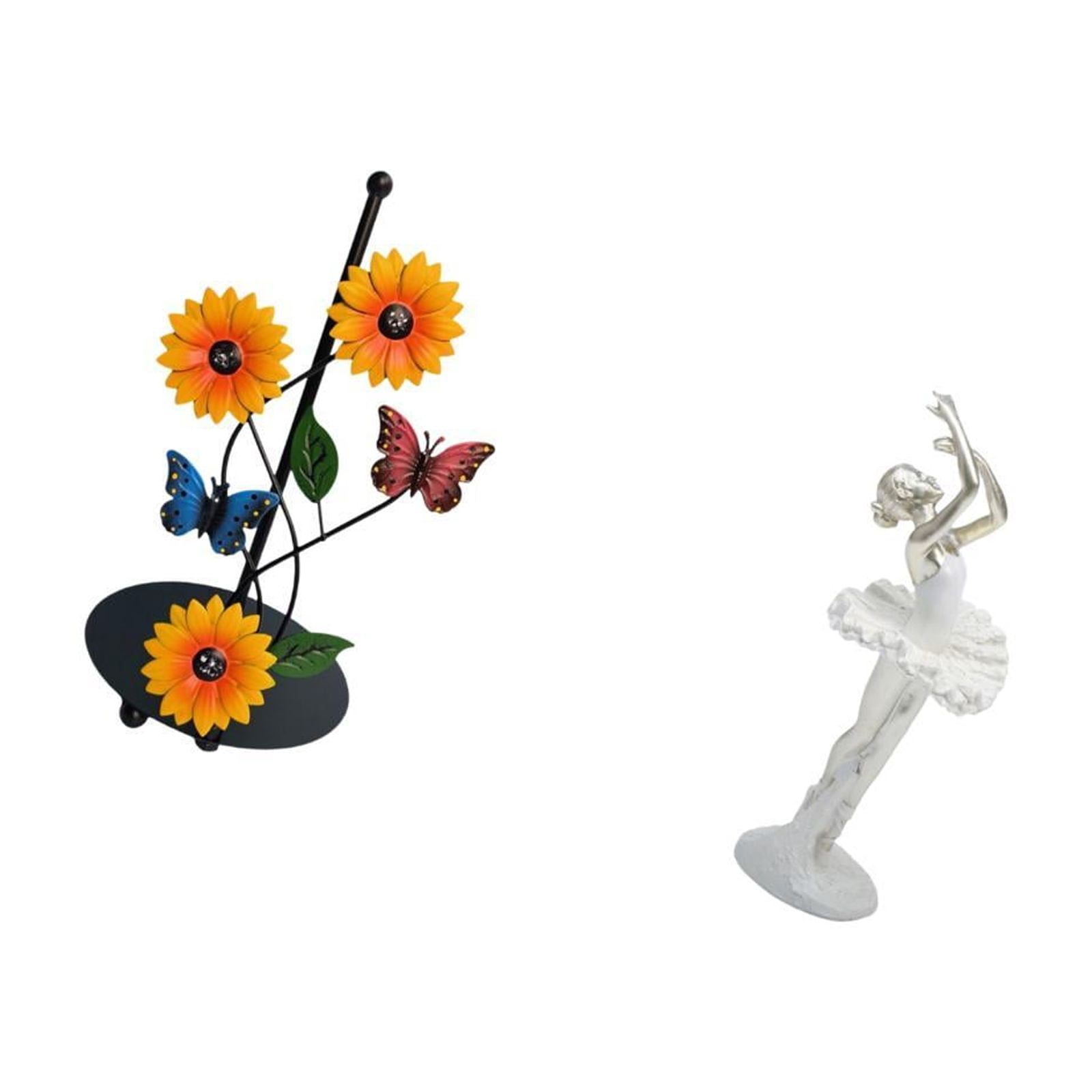 Fiocias Toilet Paper Holder And Paper Towel Holder Countertop Desktop Figurine Ballet Girl Statue Ornament Iron Resin Weighted Base Suitable for Gift Giving H