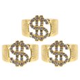 thumbnail image 1 of 3Pcs Dollar Sign Ring Dollar Symbol Ring Money Symbol Ring Jewelry for Women Men, 1 of 8
