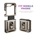 thumbnail image 6 of SaniMore Tri-layer Case for Samsung Galaxy Z Flip 5 6.7" 2023, 360° Rotating Holder/Kickstand Rugged PC Back + TPU Bumper Magnetic Car Mount Anti-fingerprint Heavy Duty Protective Case, Gold, 6 of 8