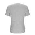 thumbnail image 4 of XPMWRP Womens Summer Short Sleeve Tunic Tops Casual Crew Neck Hollow Out Crochet Knit T-shirt Loose Lightweight Shirts Blouse Gray XL, 4 of 6