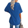 thumbnail image 2 of Anbech Shoulder Drop Shirt for Women Oversized Tshirt V Neck Casual Solid Loose Fit Short Sleeve Top, 2 of 3
