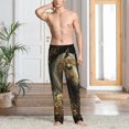 thumbnail image 2 of Fotbe Palatial Gold Pattern Horse Men's Classic Pajama Pants with Elastic Waist and Drawstring Pockets，Pajama Pants Mens Lounge Pants Super Soft-3X-Large, 2 of 6