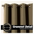 thumbnail image 2 of Best Home Fashion Extra Long 12 FT Blackout Curtain, Antique Bronze Grommet Tall Curtain for High Ceiling or Long Window, 2 Story Curtain for Living Room (1 Panel, 52" W x 144" L, Olive), 2 of 6