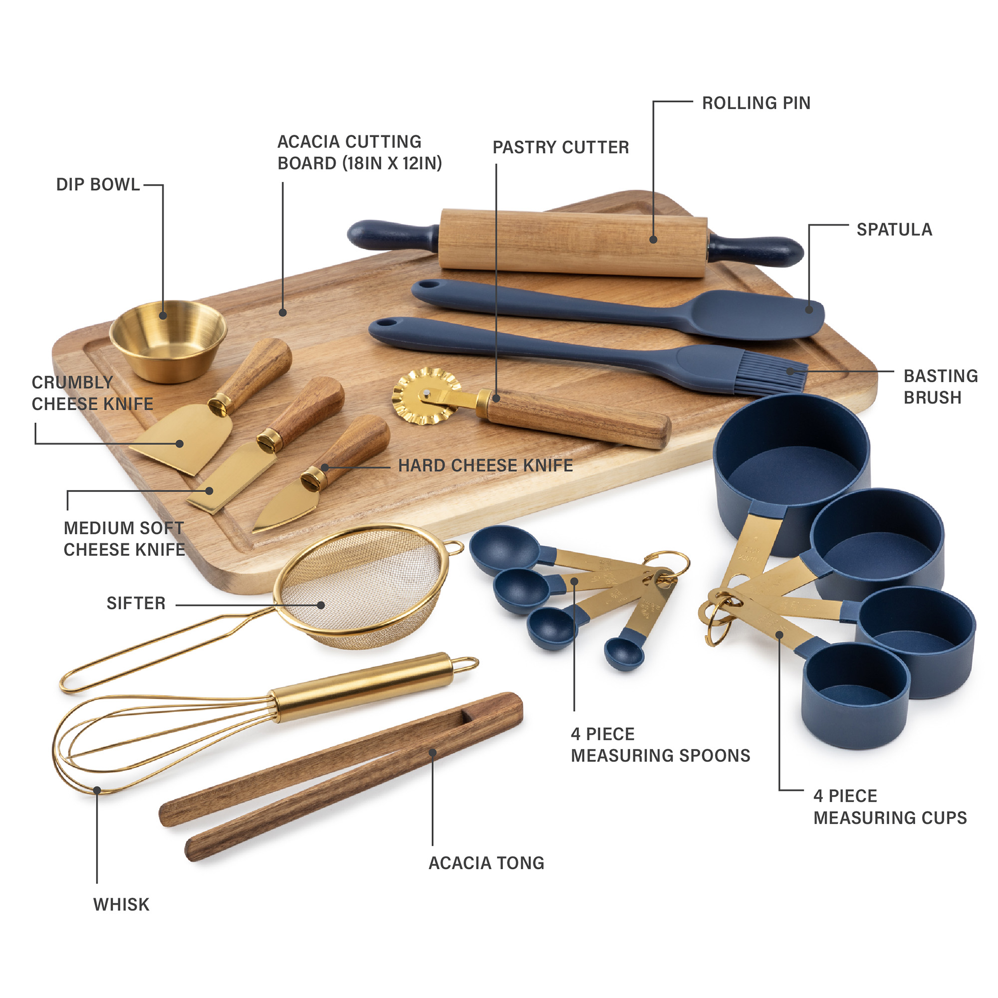 Thyme & Table Wood Board & Silicone Baking Set, 20-Pieces - image 4 of 7
