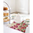 thumbnail image 4 of Pink Red Spring Floral Kitchen Dish Towels for Drying Dishes Set of 4, Summer Botanical Tulip Vintage Waffle Weave Microfiber Hand Tea Bathroom Towels Quick Dry & Absorbent Towel 12x12, 4 of 7