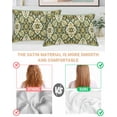 thumbnail image 3 of Sage Green Boho Pillow Cases Standard Size Set of 2, Smooth Satin Pillowcase for Hair and Skin, Rustic Southwest Plants Motifs Decorative Cooling Bed Pillow Covers with Zipper, 20x26 Inches, 3 of 5