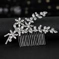 thumbnail image 1 of Nvzi Horquillas para el pelo de boda con flores para novias, peinetas con perlas de cristal, pinzas para el pelo, accesorios para el pelo de boda dorados, joyas -C, 1 of 4