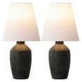 thumbnail image 3 of JONATHAN Y Xander 19.5" Minimalist Scandinavian Concrete Effect Resin/Iron Ginger Jar LED Table Lamp, Matte Black (Set of 2), JYL5605A-SET2, 3 of 6