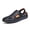 Black, variant on Men's Summer Casual Hollow Leather Sandals, Handmade Soft Sole Slip-On Shoes with Closed-Toe Comfort for Beach, Travel, and Everyday Wear