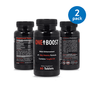 One Boost Testosterone Booster, Tongkat Ali Supplements Proven To Naturally Support Low T Quickly, Increase Energy, Libido & Stamina Potent Aphrodisiac Rescue (Pack of 2)