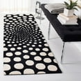 thumbnail image 3 of SAFAVIEH Soho Chloe Polka Dots Wool Area Rug, Black/Ivory, 5' x 8', 3 of 9