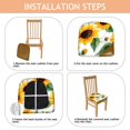 thumbnail image 4 of Sunflower Pattern Seat Covers for Dining Room Chairs Set Of 4,Stretch Printed Washable Chair Seat Cover with Elastic Ties and Button,Removable Waterproof Couch Cushion Covers, 4 of 6