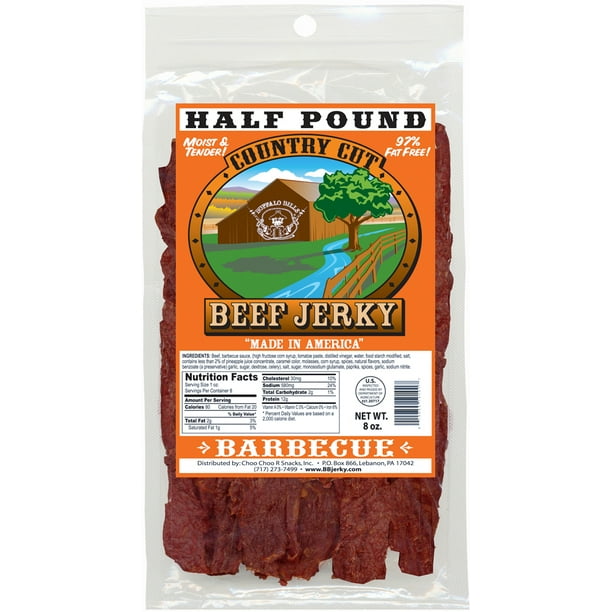 Buffalo Bills 8oz Barbecue Country Cut Beef Jerky Pack (moist & tender