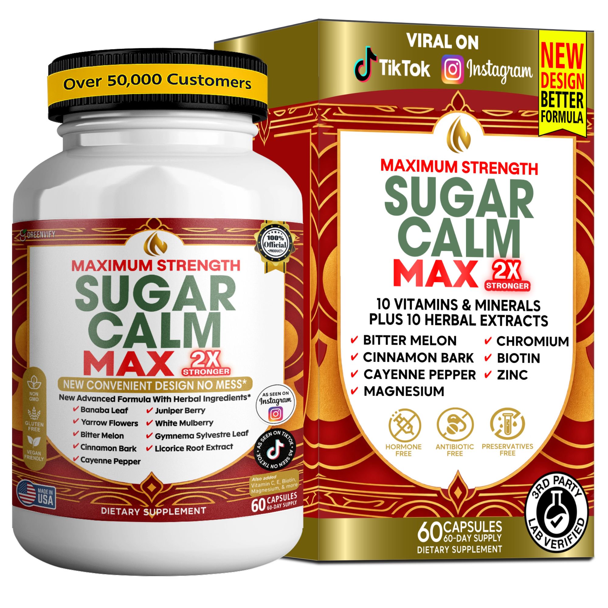 GreenVify SugarCalm Max Dietary Supplement Capsules