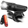 thumbnail image 1 of Juego de luces delanteras y traseras para bicicleta de 380 lúmenes, luz delantera y trasera, luz de bicicleta recargable por USB, impermeable, linterna de seguridad LED, accesorios para bicicleta, ade, 1 of 5