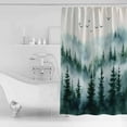 thumbnail image 4 of 60x72 Inch Shower Curtains for Bathroom Green White Ombre Tree Fabric Bath Curtain Decor Watercolor Forest Waterproof Restroom Curtains Shower Set Accessories with 12 Hooks 60 Inch, 4 of 6