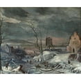 thumbnail image 3 of Jan Griffier 17x15 Black Modern Framed Museum Art Print Titled - Winter Landscape, 3 of 5