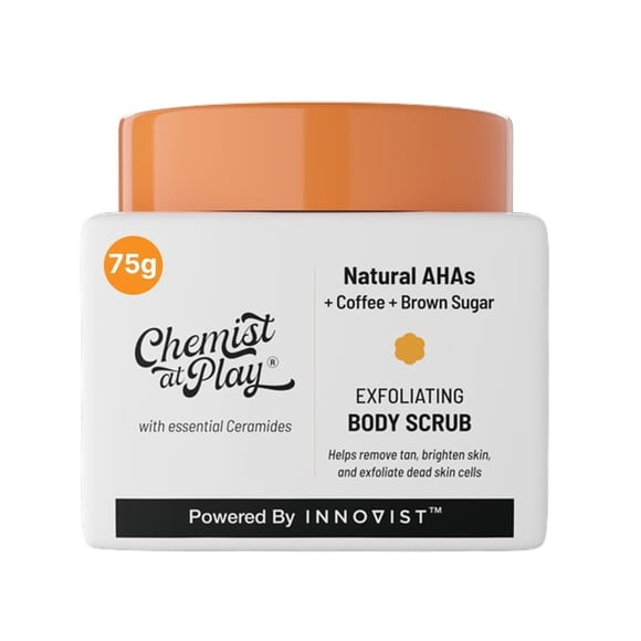 Chemist at Play exfoliante corporal para eliminar el bronceado y las células muertas de la piel | Piel áspera y con baches Piel bronceada y pigmentada | Para una piel suave y brillante | AHA naturales