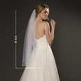 thumbnail image 4 of Wedding Veil Pearls and Crystals Beaded Edge 1 Tier Fingertip Length Bridal Veil, 4 of 6
