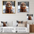 thumbnail image 4 of Designart "Morning Snow Dressed Squirrel's Stroll II" Animals Framed Wall Art - Traditional Orange Squirrel Hallway Framed Wall Art Decor, 4 of 6