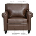 thumbnail image 2 of Classic Faux Leather Sofa Upholstered Couch Armchair with Removable Cushions and Rolled Arms for Living Room Office Apartment, 2 of 12