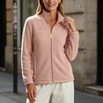 thumbnail image 5 of Women's & Plus Size Micro Polar Fleece Jackets, Fall Winter Zip-up Stand Collar Long Sleeve Cozy Warm Outdoor Coats, S-4XL, 5 of 6
