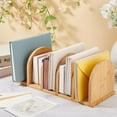 thumbnail image 5 of Bamboo Wooden Mail Holder Desk File Mail Organizer with 5 Slots Desktop File Holder Envelope Organizer, 5 of 6