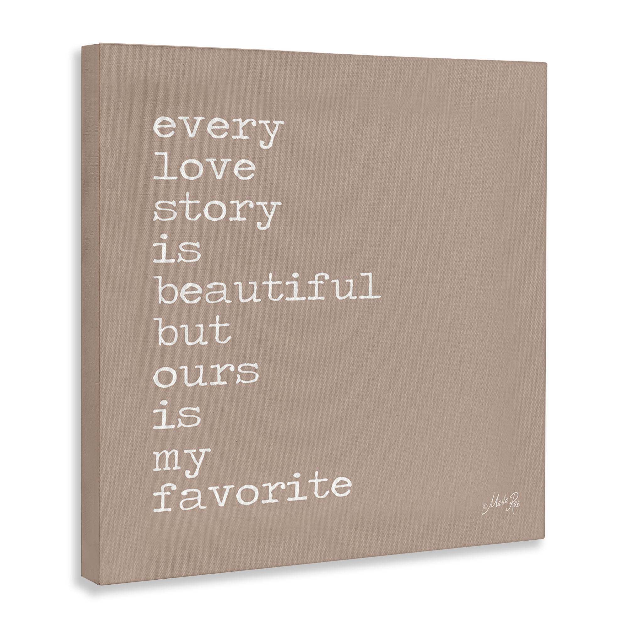 Stupell Industries Favorite Love Story Text & Numbers Painting Wrapped Canvas Art Print Wall Art, 24 x 24