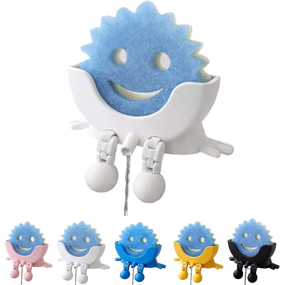 Cute Hanging Sponge Holder with Drainage, Keeps Your Sponge Dry & Smiling, Funny Sponge Stand for Kitchen Sink, 3D Printing Countertop Sponge Holders (Without Sponge)