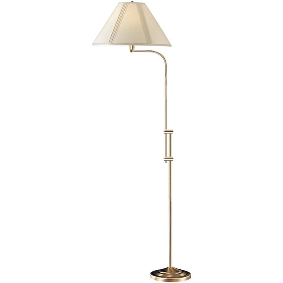 BO-216-AB-Cal Lighting-Universal-One Light Pharmacy Floor Lamp with Adjustable Pole-4.9 Inches Wide by 27.4 Inches High-Antique Brass Finish