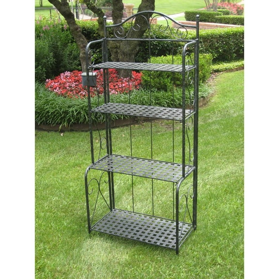 International Caravan Mandalay Iron Folding Baker Rack