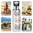 thumbnail image 7 of Yayeee 20oz Insulated Water Bottle Double Wall Stainless Steel with Flip Straw Lid, Gray Cat Pattern, 7 of 7