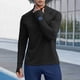 thumbnail image 4 of Blusa y camisa de manga larga con cuello alto para hombre, color liso, informal, deportiva, con cremallera, de poliéster., 4 of 6