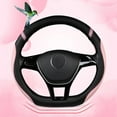 thumbnail image 6 of D-Shaped Flat Bottom Steering Wheel Cover for Women Girl - Stylish Car Accessory (Beige), 6 of 11