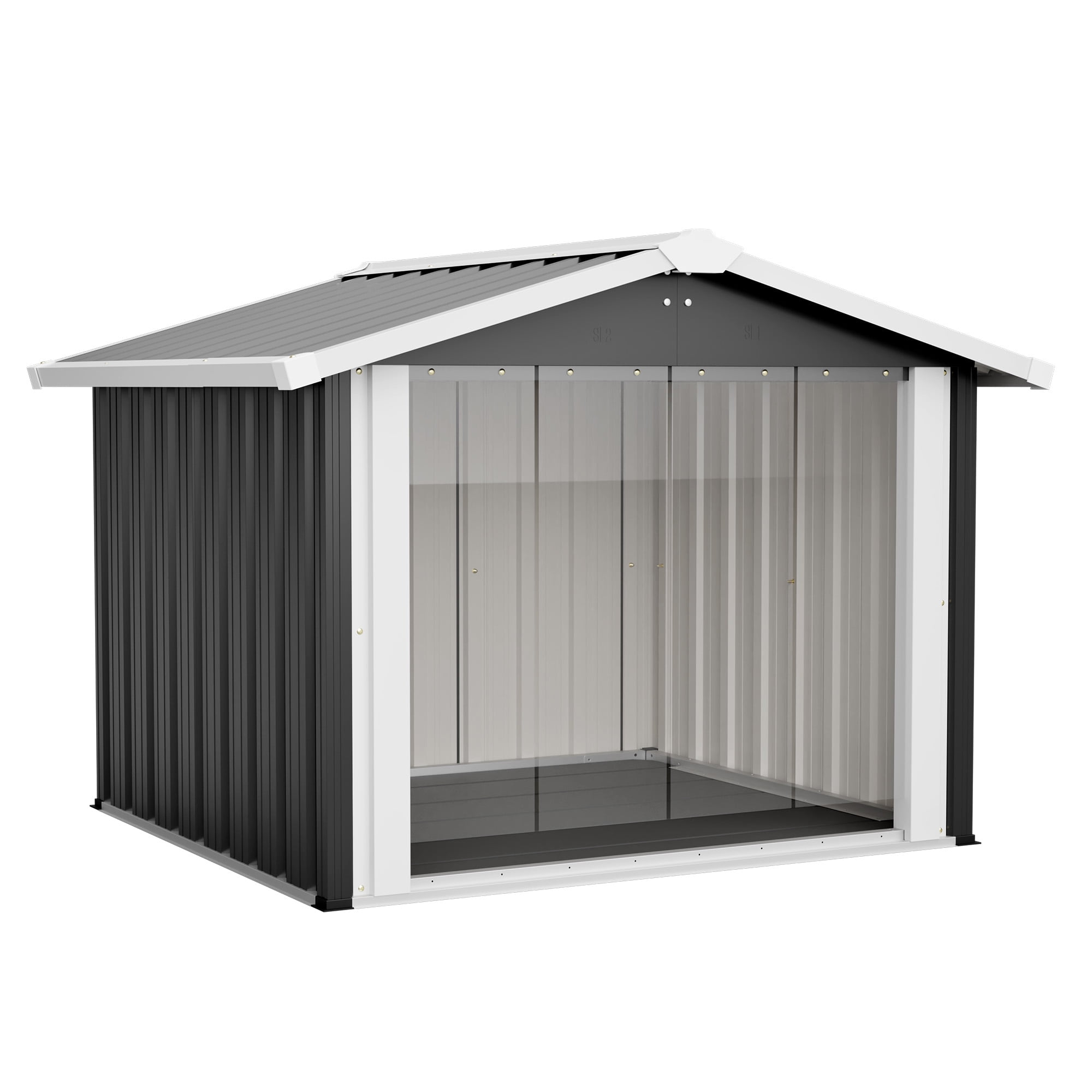 LZBEITEM Waterproof Metal Dog House for Small to Large Sized Dogs, Indoor Outdoor Doghouse Dog Kennel  Weather Pet Shelter