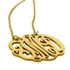 Personalized Handmade Women's Monogram Necklace 1 1/2 Inches, Available in Sterling Silver, 10kt Gold and 14kt Gold, 14, 16, 18 and 20 Long