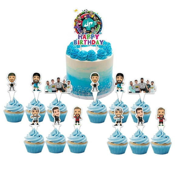 Dude Perfect Cake Topper CupcakeS Set Birthday Party Supplies Decoration Decor Kit