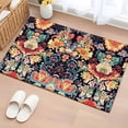 thumbnail image 2 of Vintage Flowers Bathroom Mat 2x3 FT, Non Slip Small Kitchen Mat, Ethnic Boho Floral Botanical Black Washable Soft Backed Front Door Throw Rug Non-Shedding Indoor Outdoor Doormat for Entryway Sink, 2 of 9