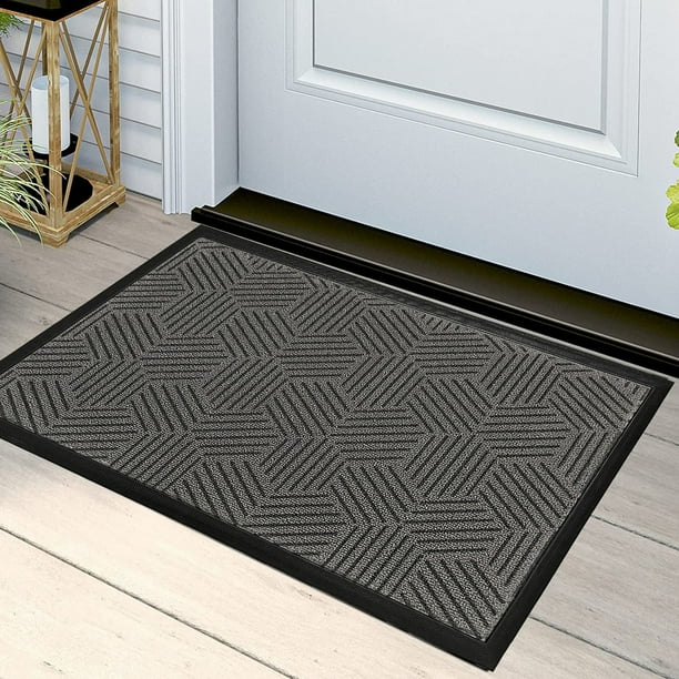 AZJOYLIFE Door Mats Indoor Outdoor Welcome Mats Non-Slip Rubber DoorMat ...