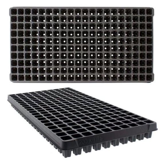 98 Cell Plug Flats - Heavy Duty Seed Starter Trays, 11x21 Inch - Durable Plant Propagation Flats with Drainage Holes, Square Corners for Root Development