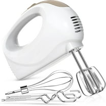 KitchenKey Handmixer - 5 Speed Portable Kitchen Mixer Electric Handheld with 5 Stainless Steel Accessories Whisk, Food Beater, Ivory